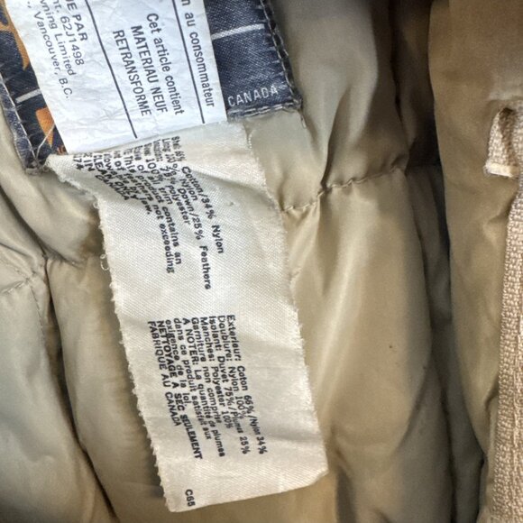 Vintage Military-Style Olive Green Down Jacket Pioneer Vancouver Canada XL Parka - Picture 7 of 10